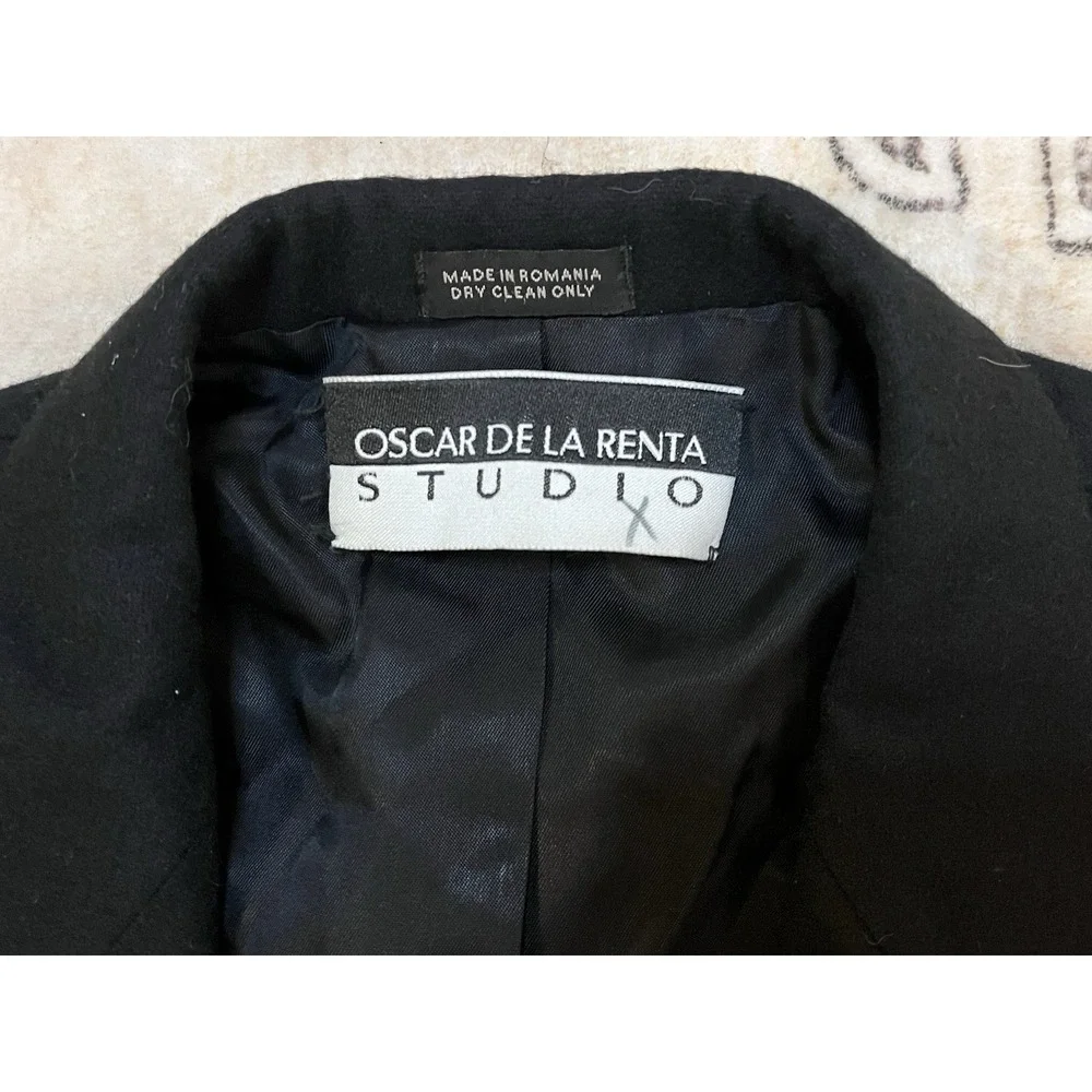 Oscar‎ De La Renta Blazer Men's Size 42R Cashmere Blend Black Single Breasted